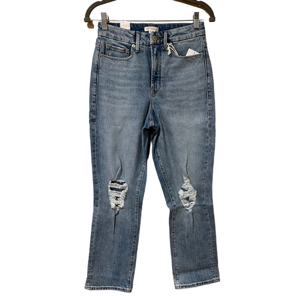 Good American Good Boy Wide Release Hem Destructed Jeans (2) - Picture 5 of 13